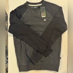 Quiksilver Men's Black and Gray Sweatshirt